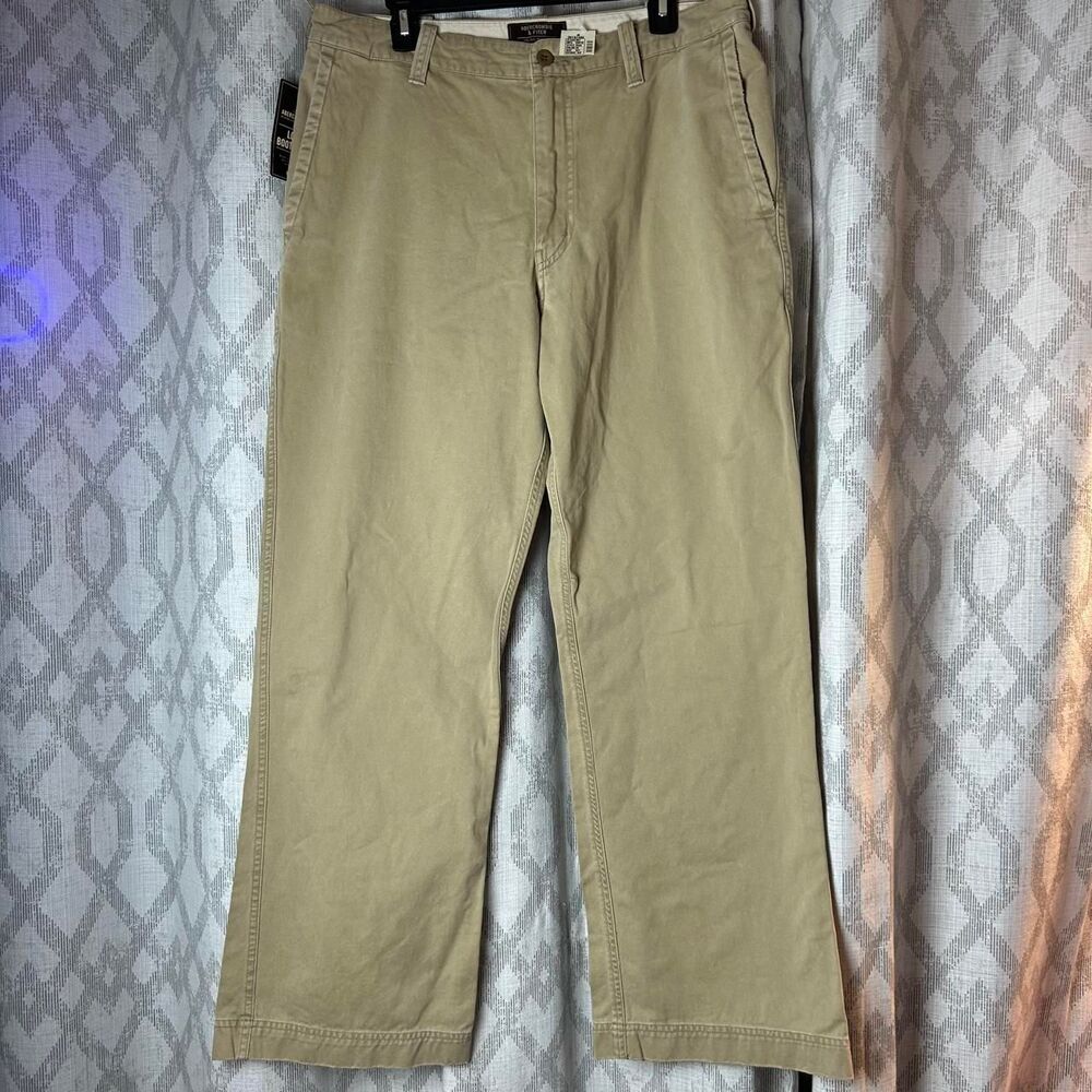 Abercrombie-fitch Men's Tan and Cream Trousers